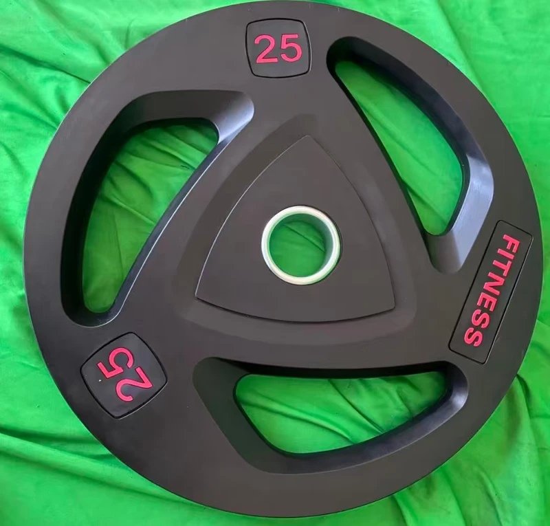 LDX-2011 Rubber Three Hole Hand Grip Plate - Bumper Plate in Barbell Plate Series | ShuangJia Wholesale Fitness Equipment